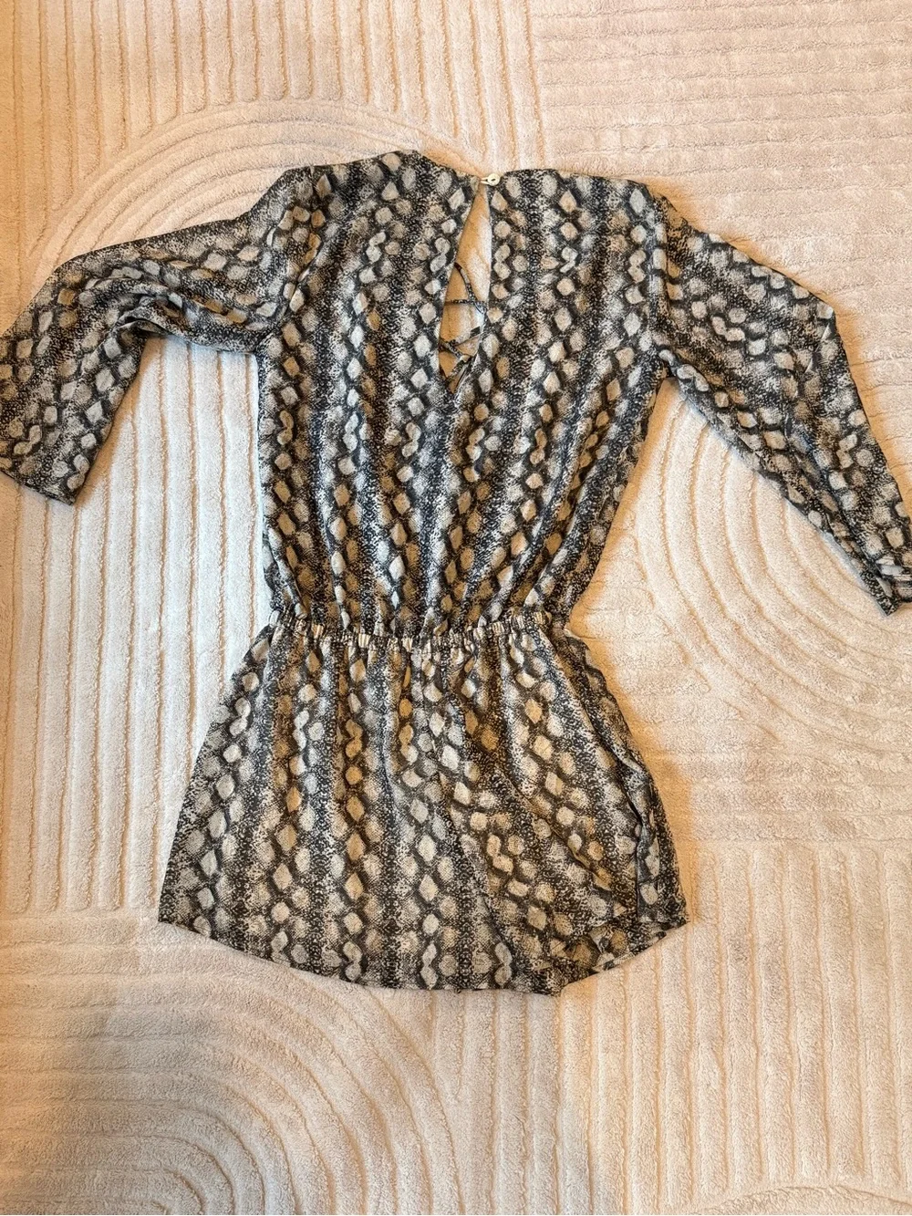 Show Me Your MuMu Snake Print Tie-Front Romper